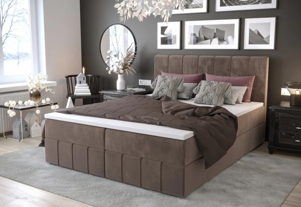 Čalúnená posteľ boxspring HAMAN 2 - monolith 02 / 160x200
