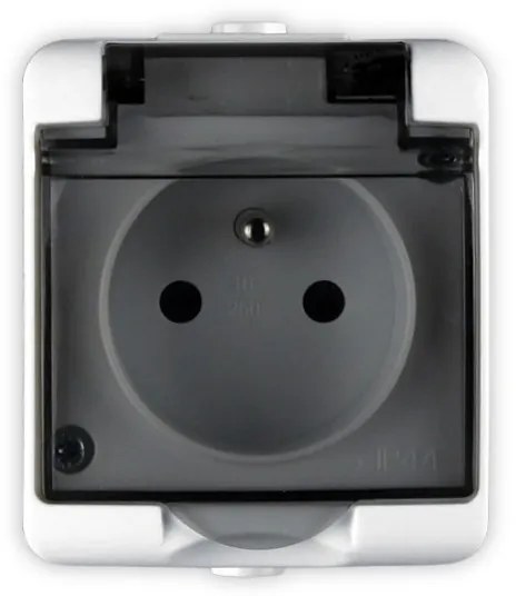 Elhard Vonkajšia zásuvka na omietku Tew, IP44, biela TE2100W