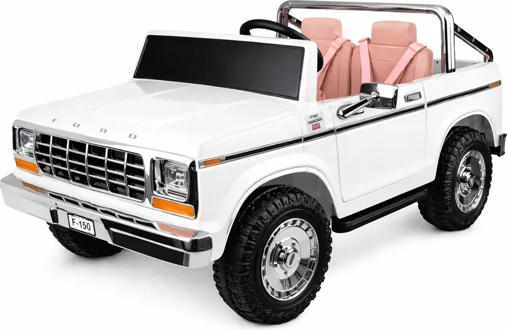 JOKOMISIADA Dvojmiestne autíčko na batériu klasický Ford Bronco Pickup biele PA0338