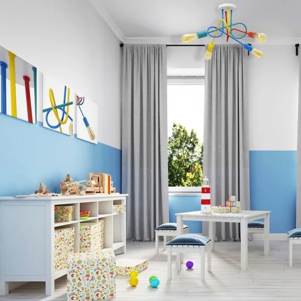 LED Detský prisadený luster OXFORD 4xE27/10W/230V