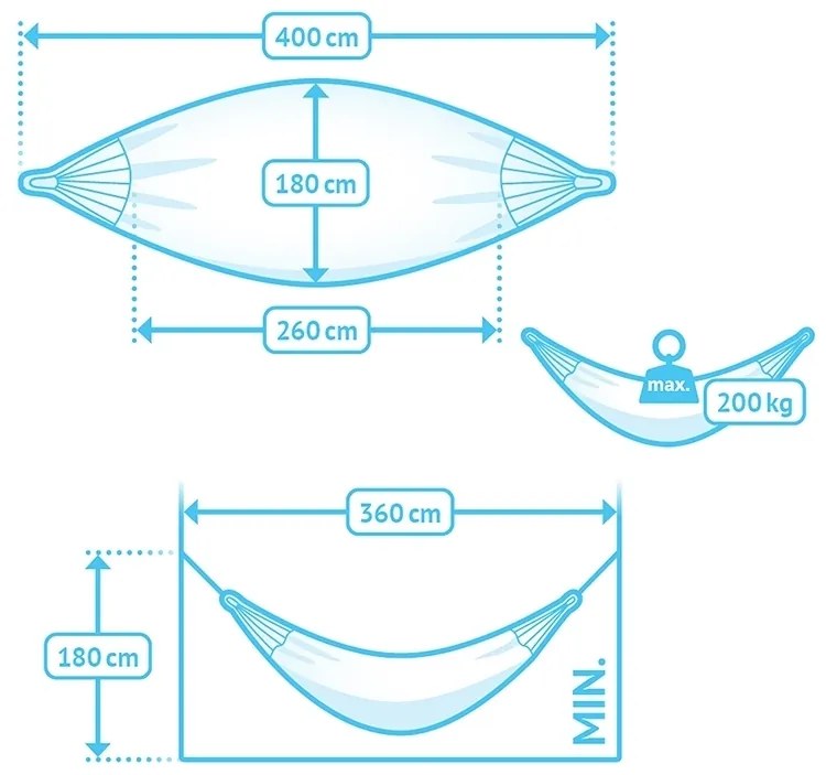 Marimex | Hojdacia sieť La Siesta Modesta Kingsize, pattern azure | 11640546