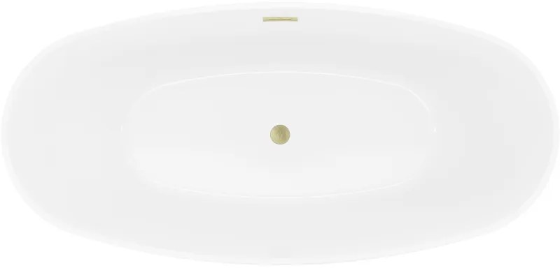 Mexen Lira, voľne stojaca vaňa, vzor, 170 × 80 cm, biela lesklá, zlatý matný prepad, 52831708000-55