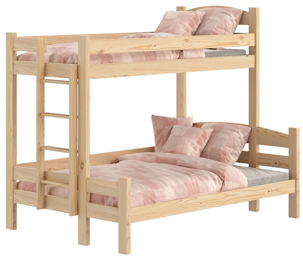 Poschodová posteľ Lovic 90x200/120x200 cm ľavá - borovica
