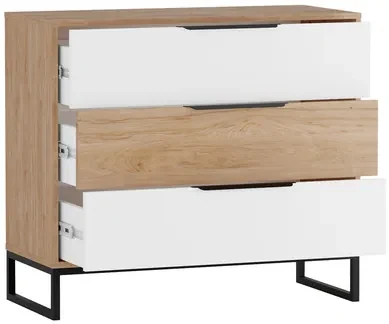 Komoda Irawadi K3SZ IA03, Farby: hikora/hikora + biela matná