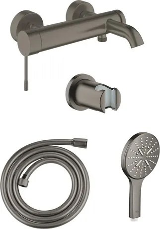 Vaňová batéria Grohe so sprchovacím setom 150 mm kartáčovaný hard graphite GBAL3