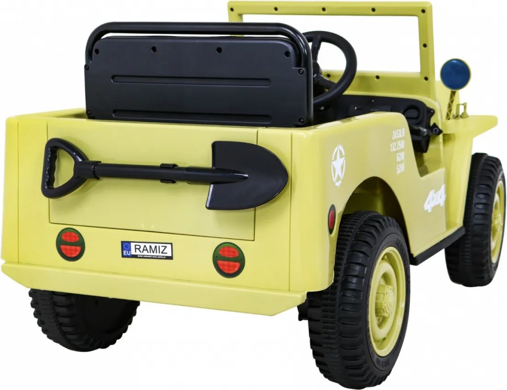 Ramiz Retro vojenské auto pre deti béžové + pohon 4x4