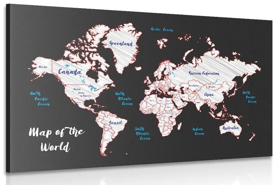 Obraz jedinečná mapa sveta