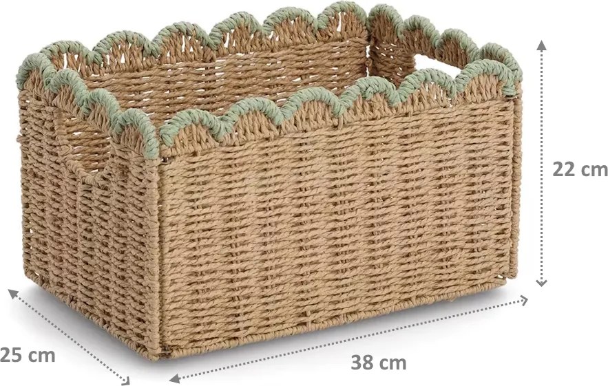 Zeller Present Úložný kôš, prírodný materiál, mätový, skladací MATHA - 38 x 25 x 22cm