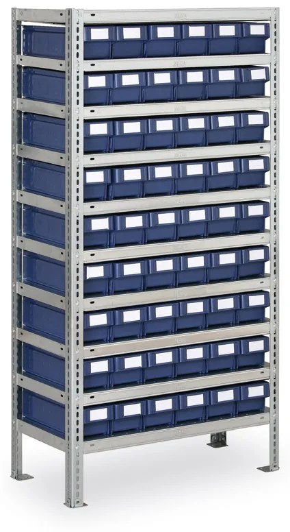 Regál s plastovými boxmi MAX - 1600 x 500 x 800 mm, 54x box C