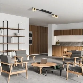 LED bodové svietidlo LOGAN 3xGU10/10W/230V čierna/zlatá