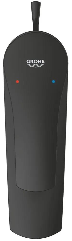 GROHE Eurosmart páková umývadlová batéria s odtokovou súpravou s tiahlom, výška výtoku 95 mm, matná čierna, 332652433