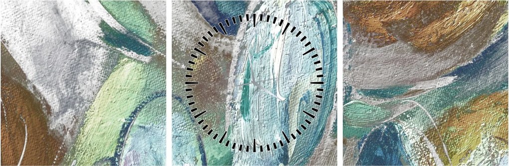 Obraz - Abstraktné maľba postavy (s hodinami) (90x30 cm)