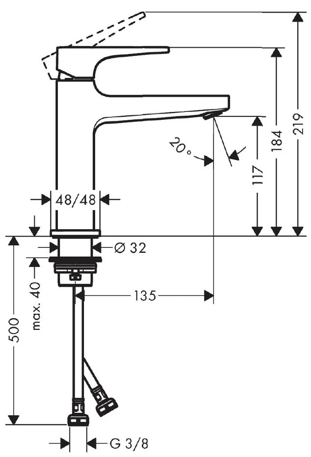 Hansgrohe Metropol, umývadlová batéria 110 s výpustom Push-Open, chrómová, 32507000