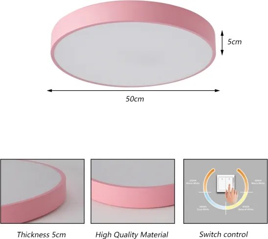 Brilagi - LED stropné svietidlo POOL LED/60W/230V 3000/4000/6000K 50 cm ružová