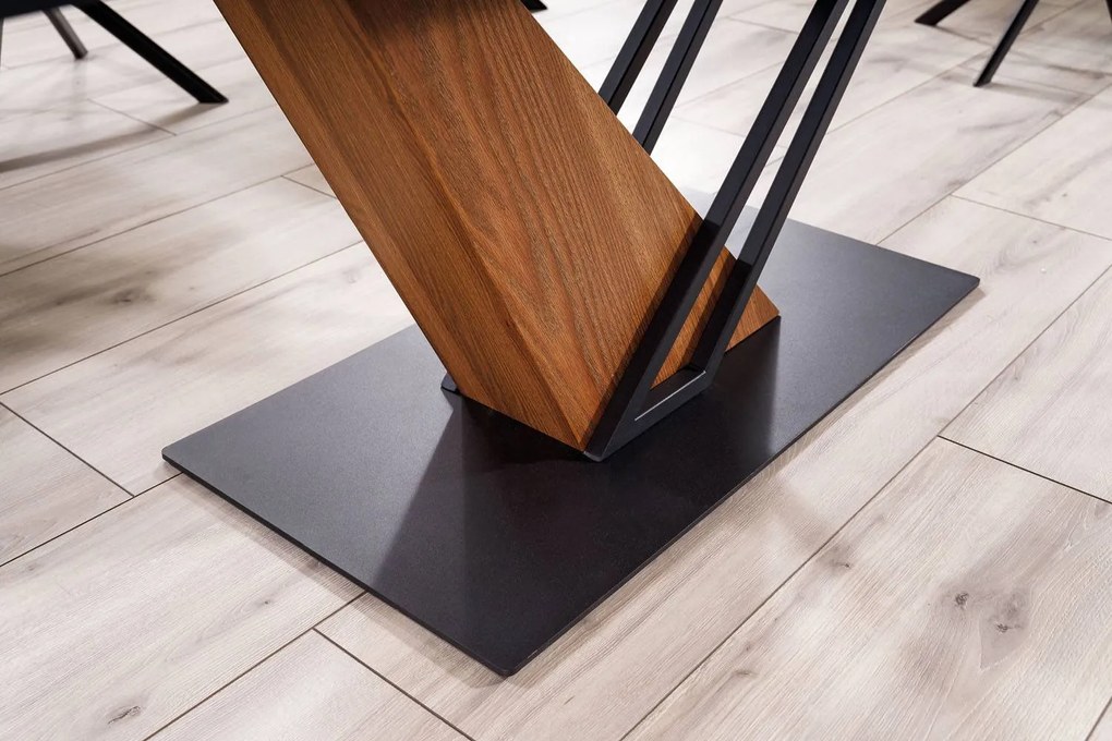 Rozkladací jedálenský stôl Genesis 160/220 cm čierny mramor/jaseň