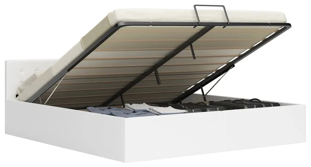 vidaXL Hydraulický posteľný rám+úložný priestor, umelá koža 180x200 cm