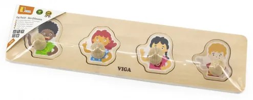 Prvé puzzle s rúčkami Viga 44536 farby pleti