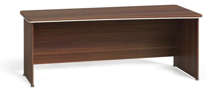 Rohový kancelársky písací stôl ARRISTO LUX, oblúk pravý, 2000 mm, orech