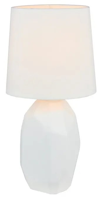 Keramická stolná lampa, biela, QENNY TYP 1 AT15556