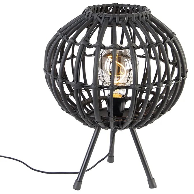 Vidiecka stolná lampa statív čierny 30 cm - Canna