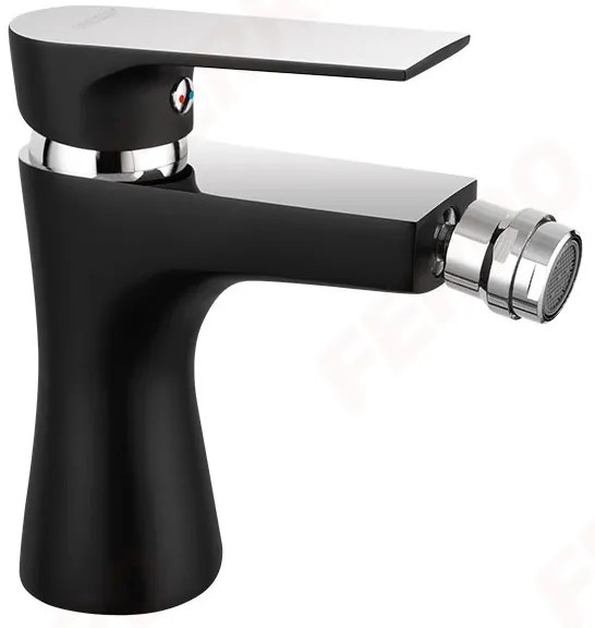 Ferro Algeo Square, bidetová batéria, čierna matná-chrómová, BAQ6BLC