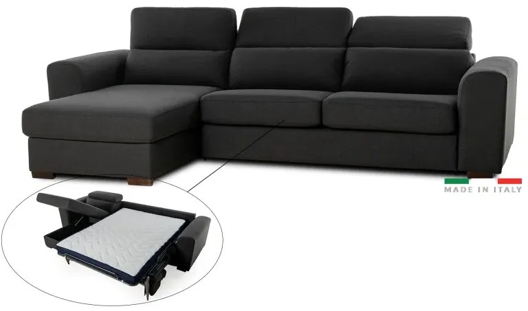 Rohová sedacia súpravana každodenné spanie FELYNE br. FELYNE s rozkladom, Ľavá, 140, tm. šedá (jazz 22 graphite)