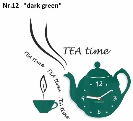 Dekoračné kuchynské hodiny Tea Time sivá