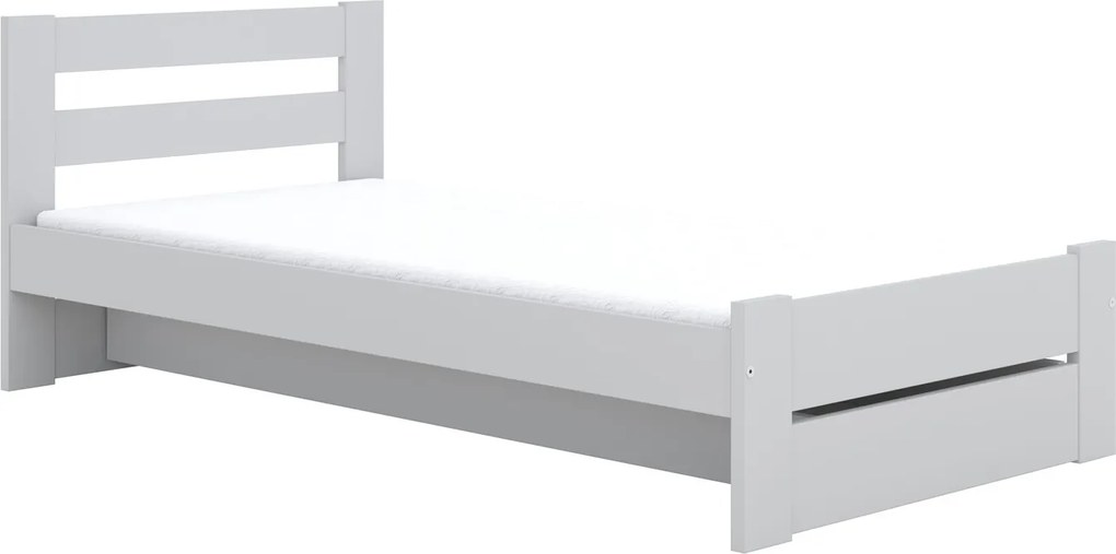 Detská posteľ EMILEK so šuplíkom - 180x90 cm - biela