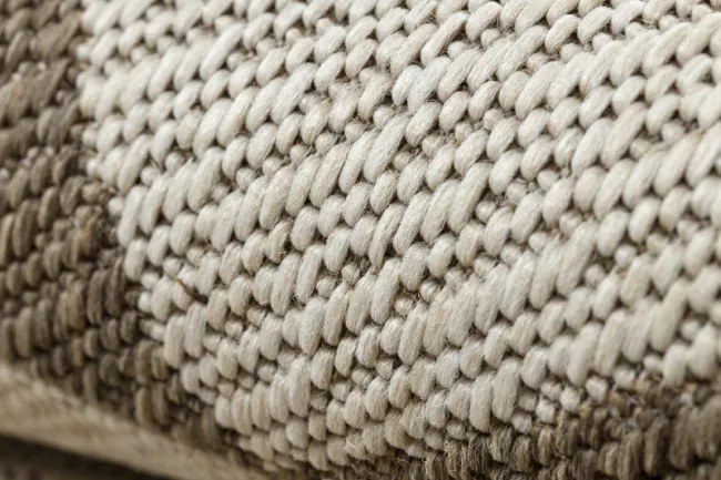 Koberec Šnúrkový SIZAL FLOORLUX 20489 champagne / taupe Trojuholníky