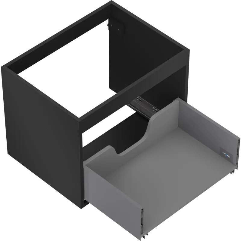 Mexen Box-A, závesná skrinka 60 cm, 1 zásuvka, čierna matná, 91AX0-0600-470-1-71