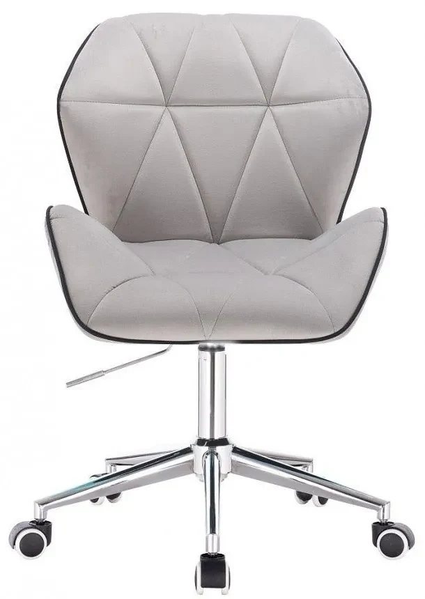LuxuryForm DESIGN Stolička MILANO MAX VELUR na striebornej podstave s kolieskami - šedá