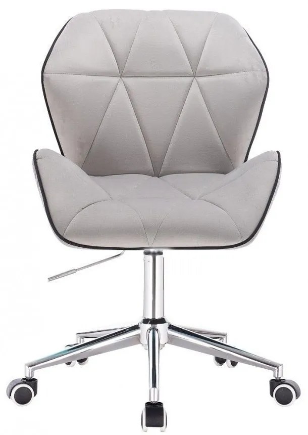 LuxuryForm DESIGN Stolička MILANO MAX VELUR na striebornej podstave s kolieskami - sivá