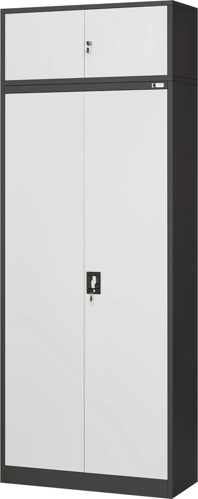 Nadstavec na skriňu, antracitovo-biela, 900x380x400 mm: EWA
