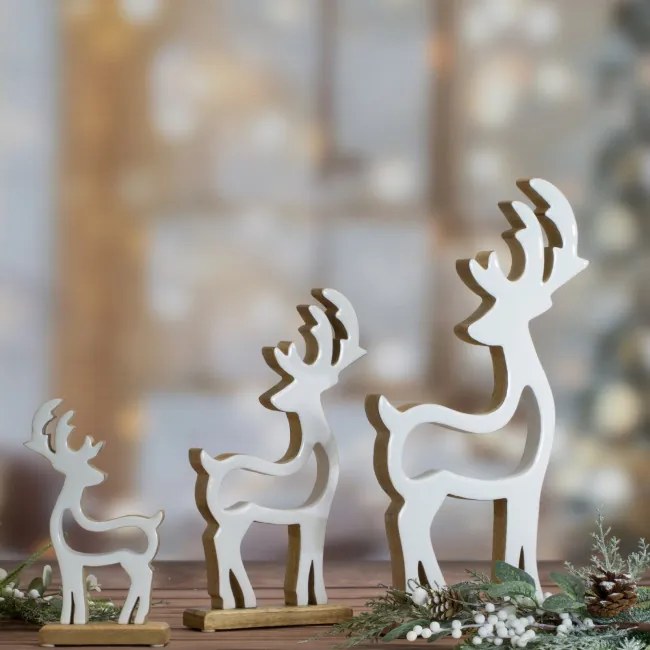 Vianočná dekorácia FIG 132 hnedá / biela (2 ks)