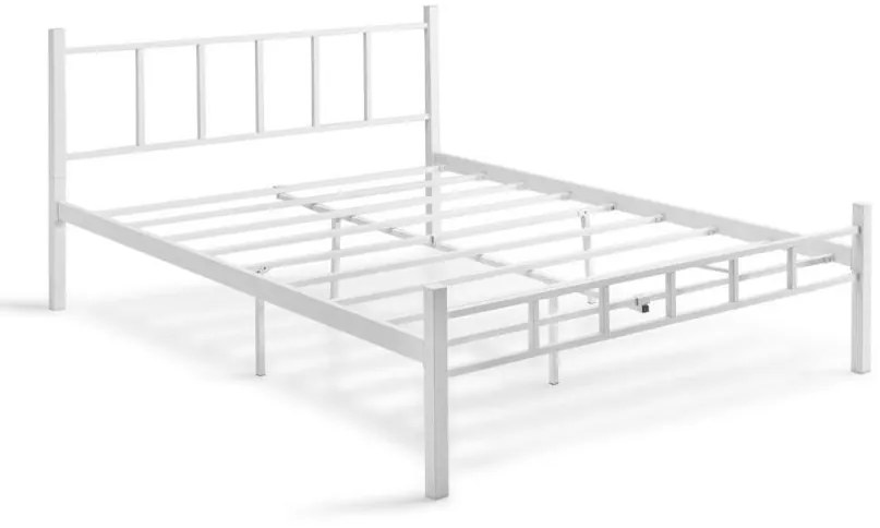 Kovová dvojlôžková posteľ ORMEL 120x200 cm biela nosnosť 120 kg
