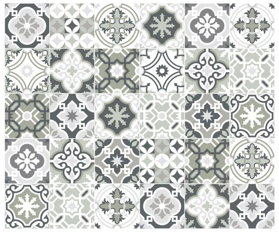 Sada 30 nástenných samolepiek Ambiance Oslo, 10 x 10 cm