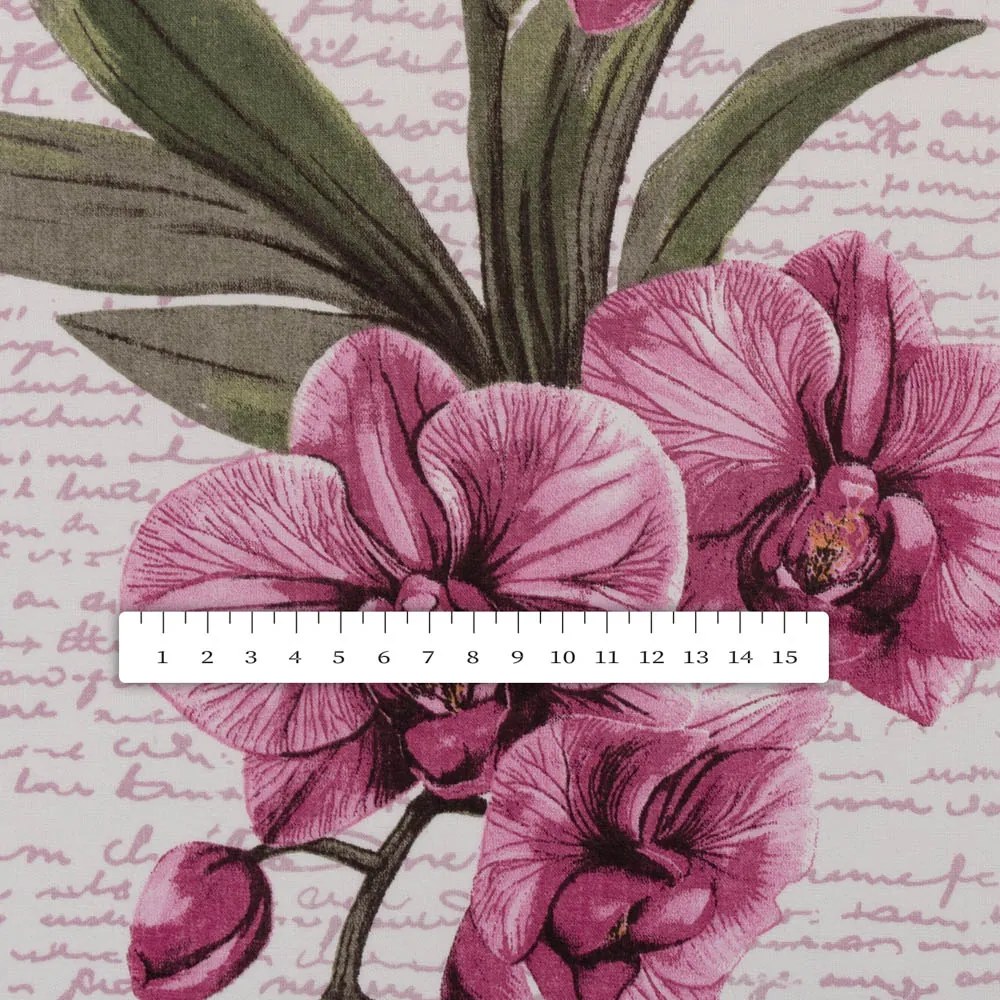 Biante Bavlnený štvorcový obrus Sandra SA-635 Ružovofialové orchidey na bielom 100x100 cm