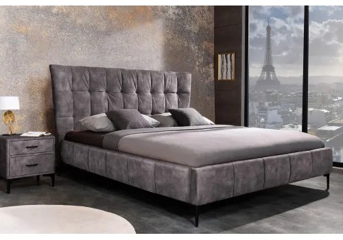 Posteľ 41669 160x200cm Boutique Zamat Tmavošedá - Komfort-nábytok