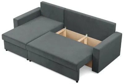 Rohová rozkladacia sedačka NEO Kronos tmavosivá