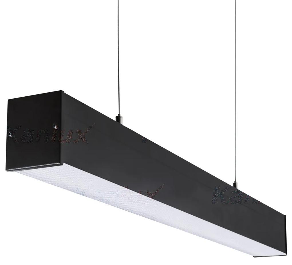 KANLUX Závesné osvetlenie pre LED trubice T8 AMADEUS, 1xG13, 18W, 63x150x6cm, čierne, mikroprizmatický difú