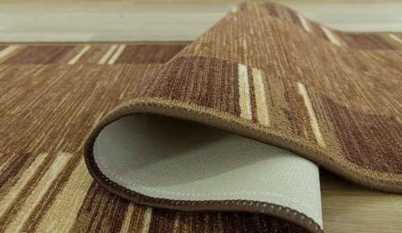 Associated Weavers 💧🛡️200x80 cm Protišmykový behúň na mieru Adagio 17 hnedý - obšitý zo všetkých strán + aplikovaná impregnácia, hnedá, chodba / predsieň