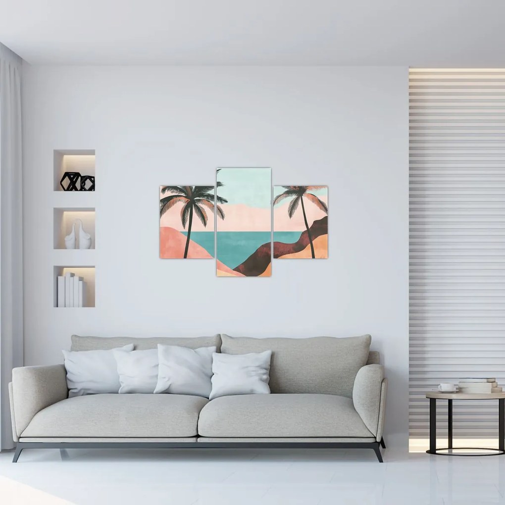 Obraz - Palmy pri mori (90x60 cm)
