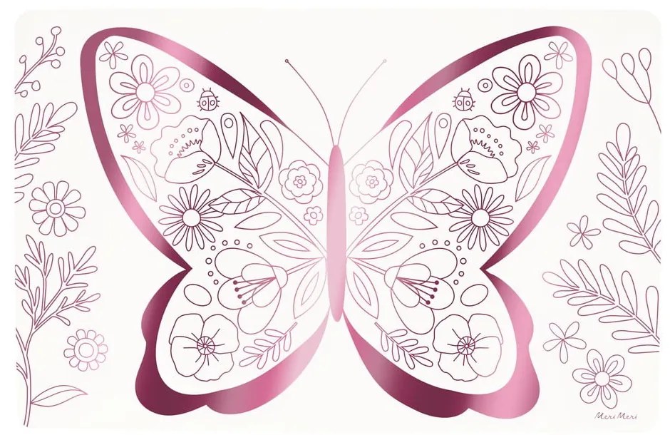 Papierové prestieranie v súprave 8 ks 28x42.5 cm Butterflies & Flowers – Meri Meri