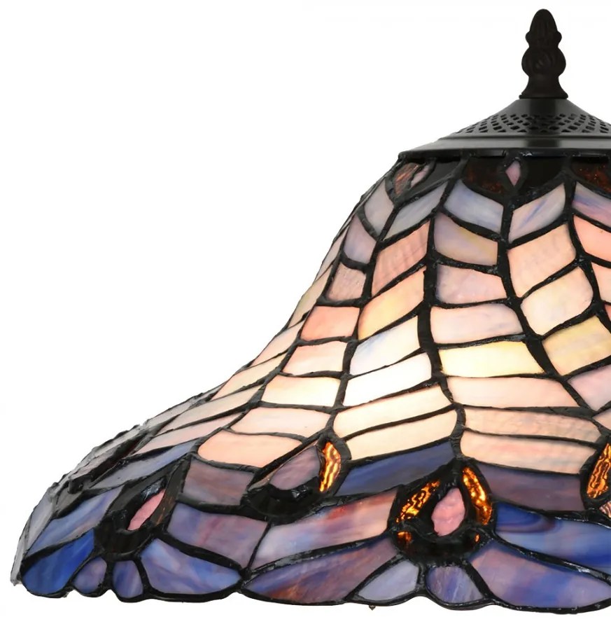 Lampa do obývačky vitráž PÁV Ø40*60