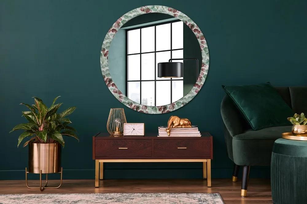 Okrúhle ozdobné zrkadlo Eukalyptus fi 100 cm