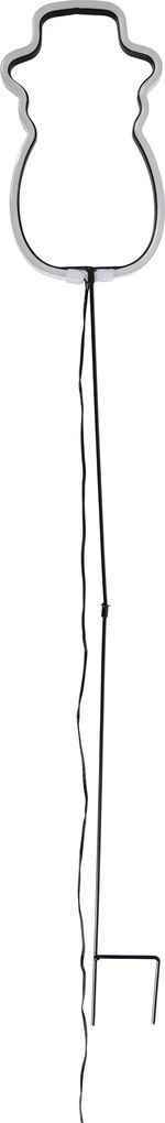 Vianočný neónový zemný reflektor biely snehuliak vrátane LED s časovačom IP44 - Fura