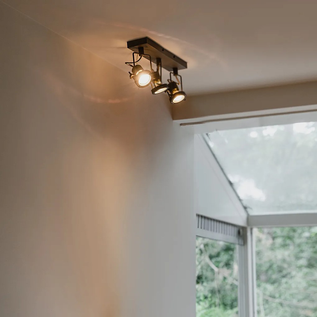 Priemyselný reflektor antracitový 3-svetelný otočný a naklápací - Suplux