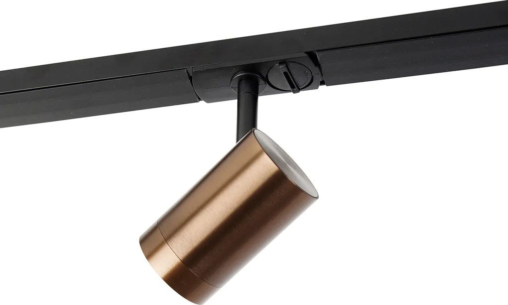 Moderný 1-fázový koľajnicový systém vrátane 4 Wifi GU10 tmavo bronzový - Jeana
