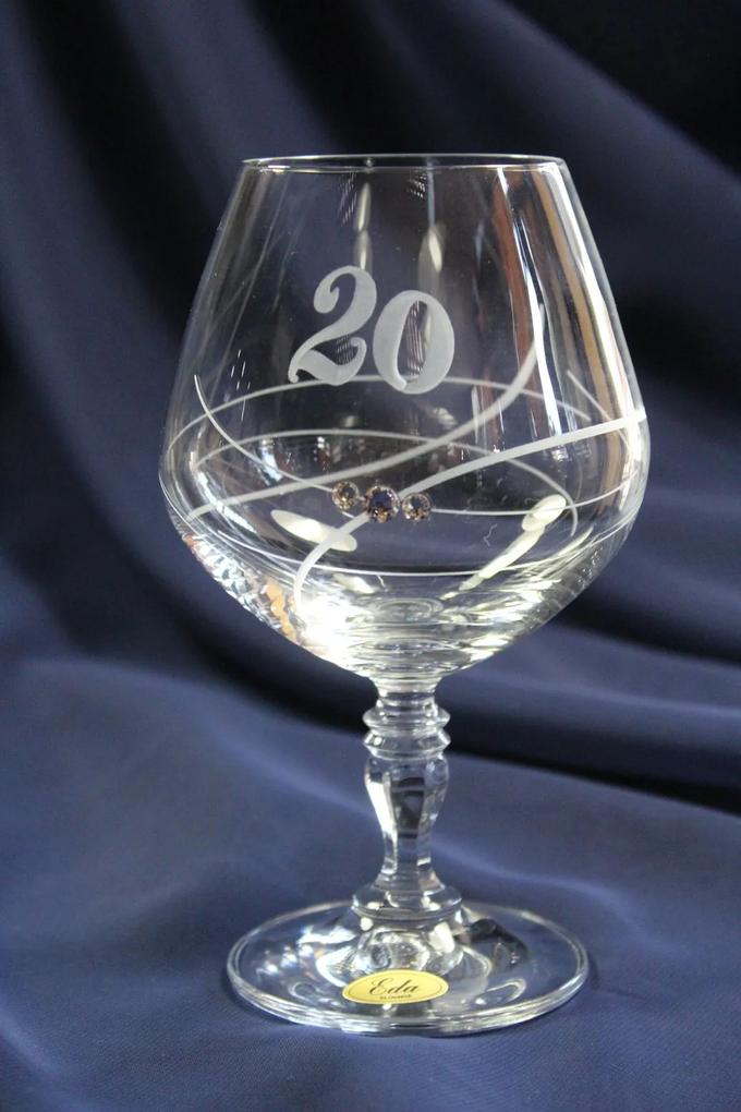 Výročný pohár na 20. narodeniny BRANDY so swarovski kryštálmi