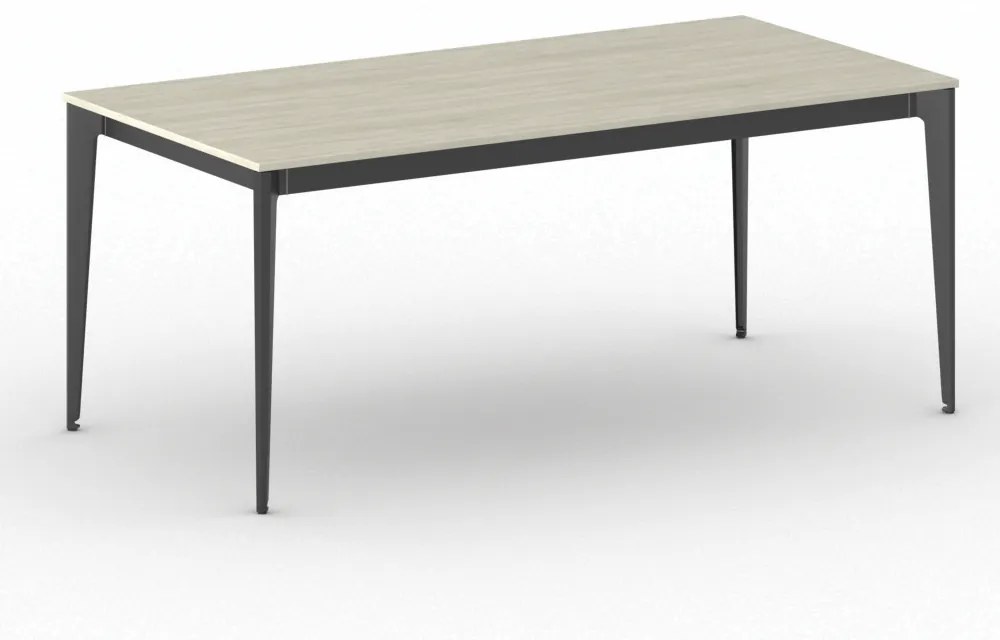 Kancelársky stôl PRIMO ACTION, čierna podnož, 1800 x 900 mm, dub prírodný